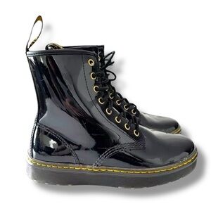 Dr. Martens Zavala‎ Boots Black Patent Leather Men’s Size 7/ Women’s Size 8 Docs